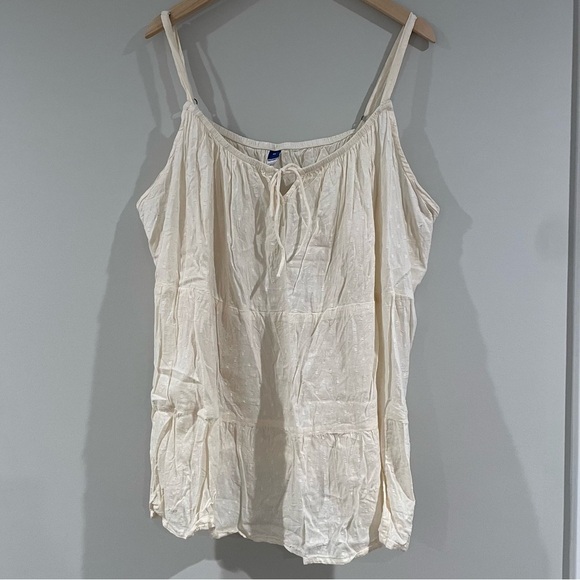 Old Navy Textured Clip-Dot Tiered Tie-Neck Bustier Cami Top Ivory Plus Size 4X - Picture 2 of 6